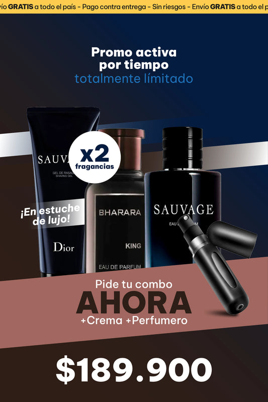Combo Bharara en estuche + Sauvage + Crema + Perfumero